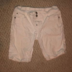 White jean shorts
